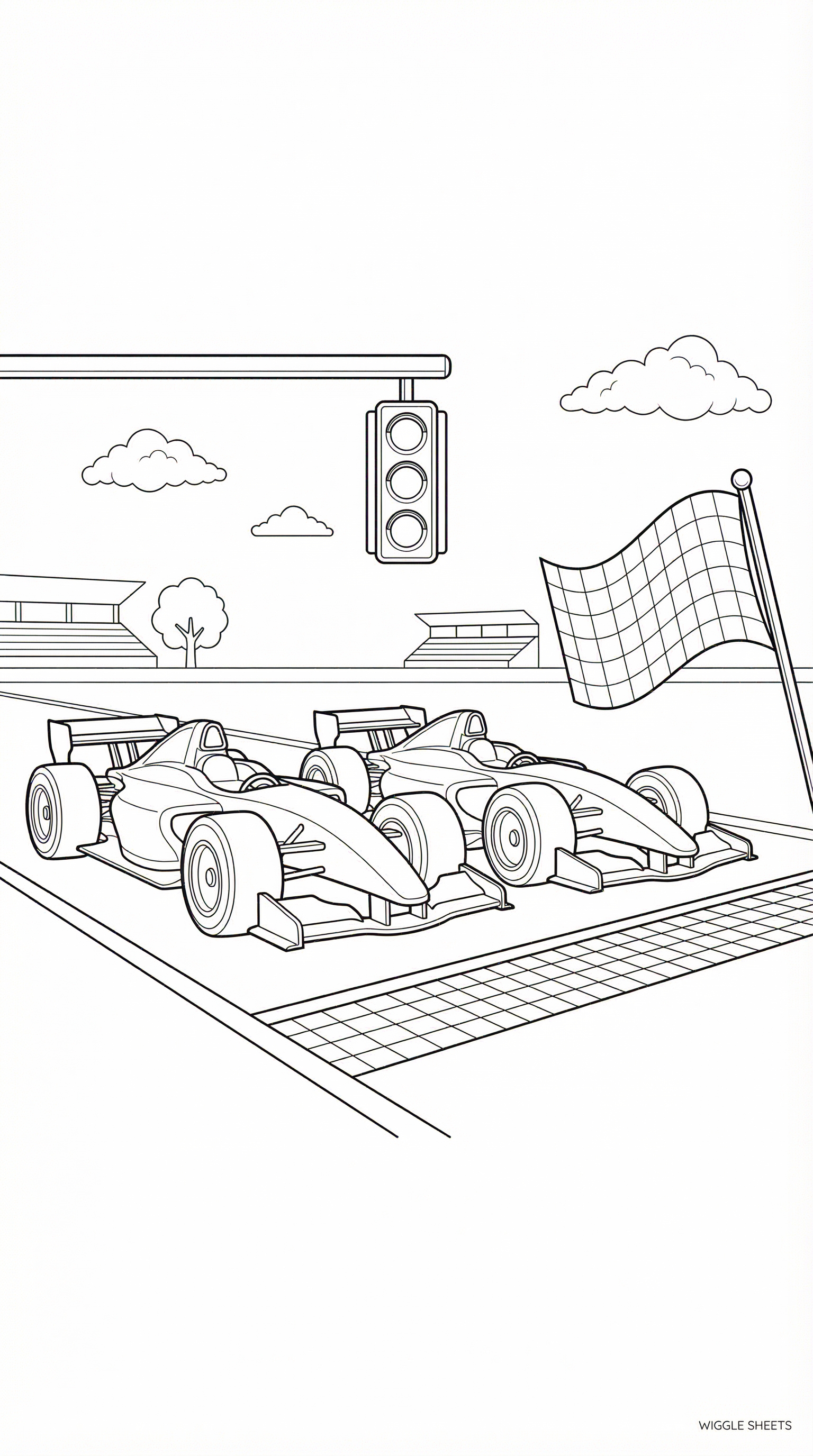 Race Start Coloring Page